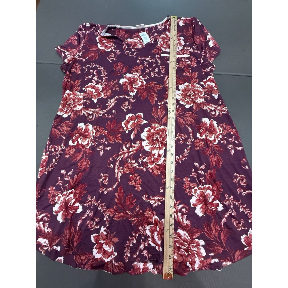 Soma Cool Nights Nightgown Sleep Shirt Soft Jersey Plum Floral Lounge NWT XXL - Picture 6 of 7